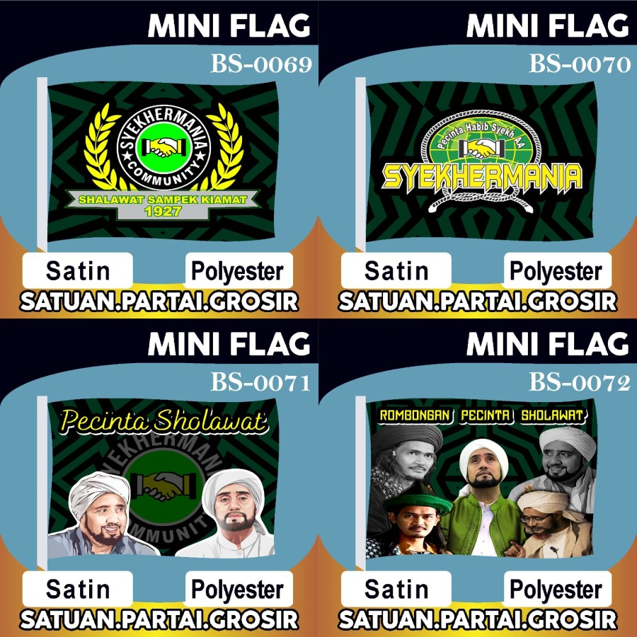 Jual Cetak Bendera Syekhermania Community / Mini Flag Custom Printing ...