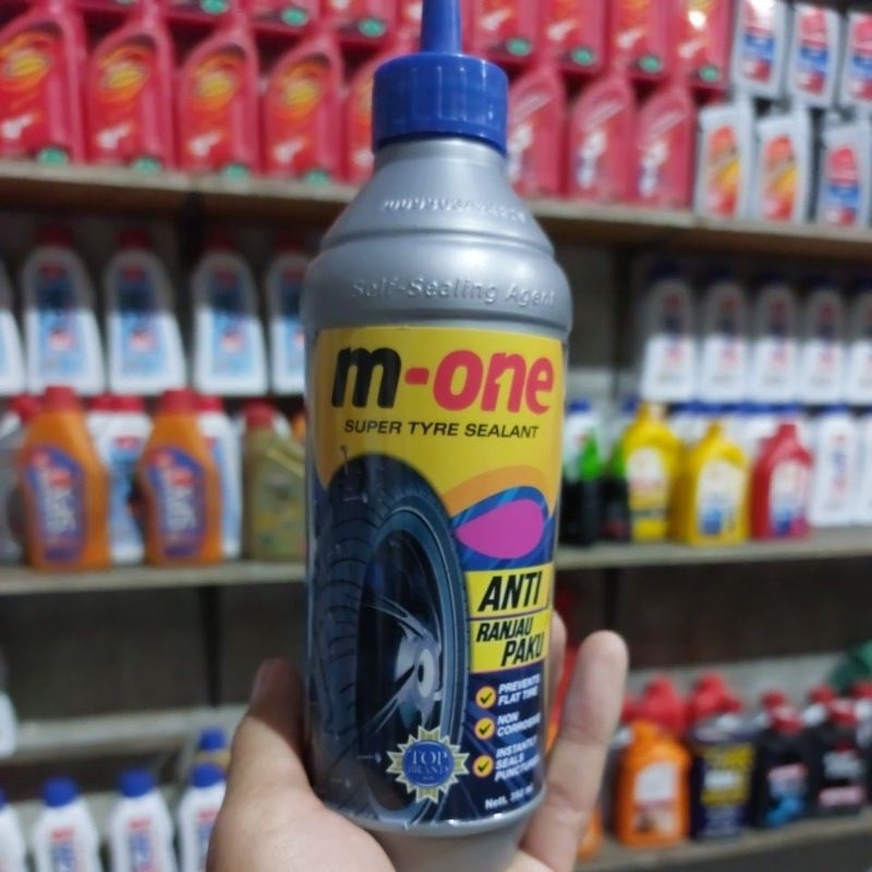 Jual CAIRAN BAN TUBELESS M-ONE (350ml) Anti Ranjau Paku SUPER TYRE ...