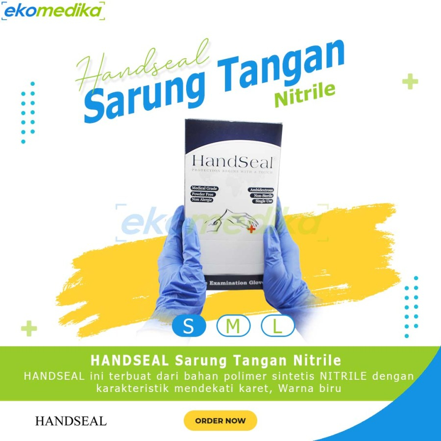 Jual SARUNG TANGAN NITRILE EXAMINATION HANDSEAL NITRILE BIRU BLUE ...