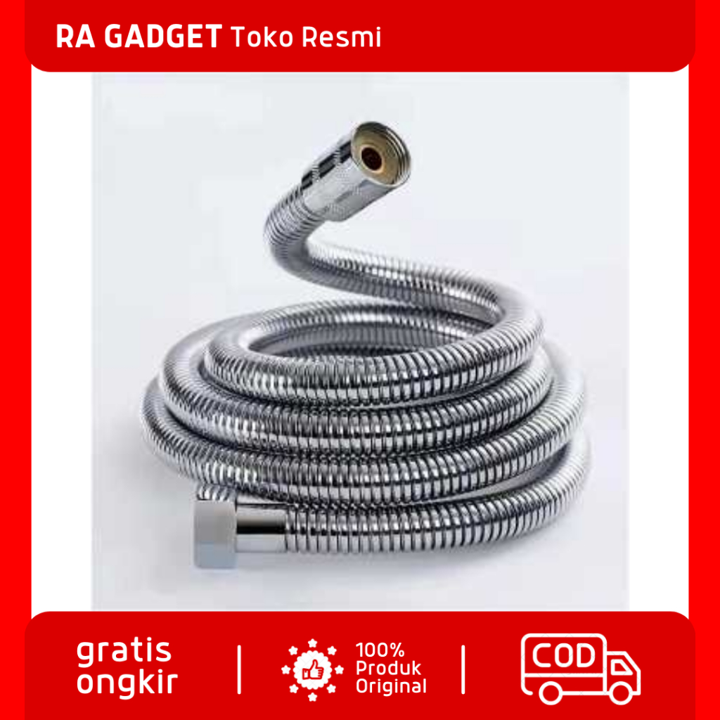 Jual Selang Shower Flexible Hose Hot Cold Stainless Steel 200cm / Selang Slang Shower Sower