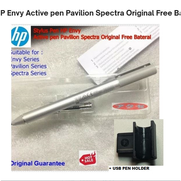 Stylus Pen HP Envy Active pen Pavilion Spectra Original Rechargeable Type C  Non Baterai Original