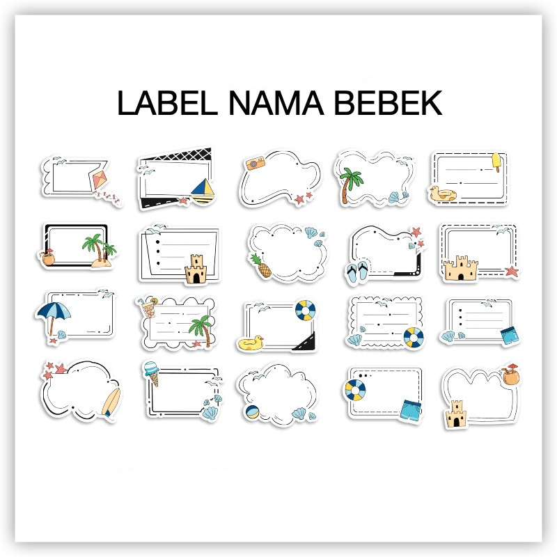 Jual 40Pcs Label Nama Sticker Label Nama Animasi Premium | Shopee Indonesia