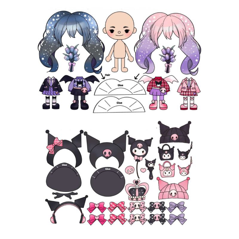 Jual TOCA BOCA MAINAN KERTAS PAPER DOLL BP BP AN BONGKAR PASANG KUROMI ...