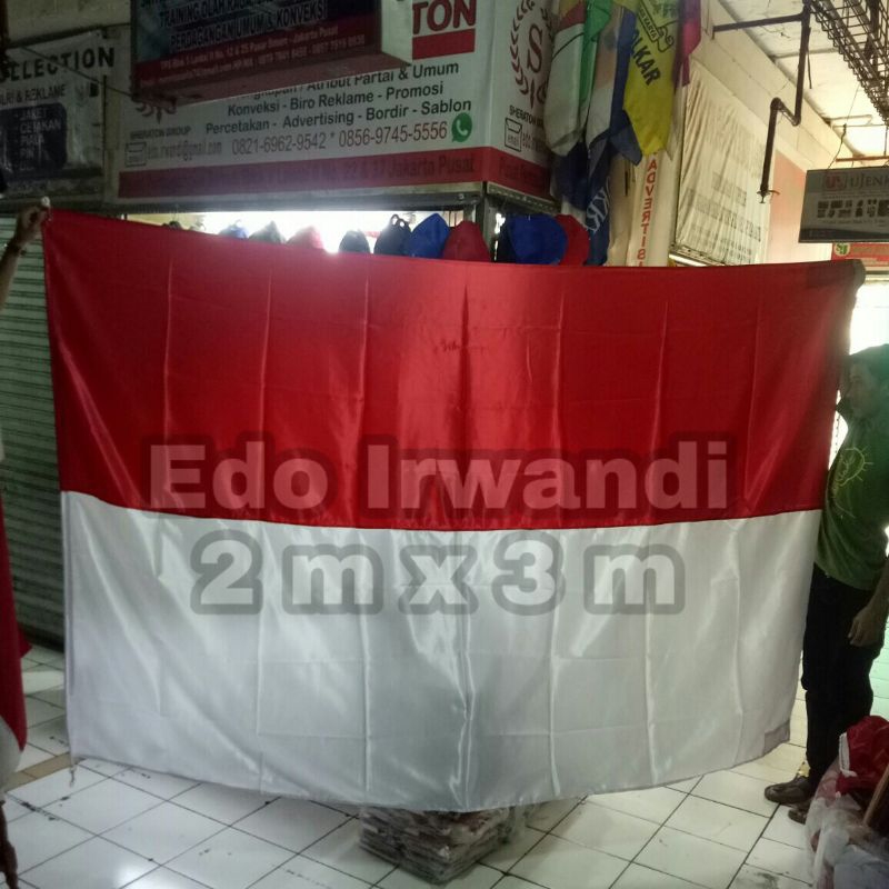 Jual Bendera Merah Putih Ukuran 200 Cm X 300 Cm Bahan Satin Bendera ...