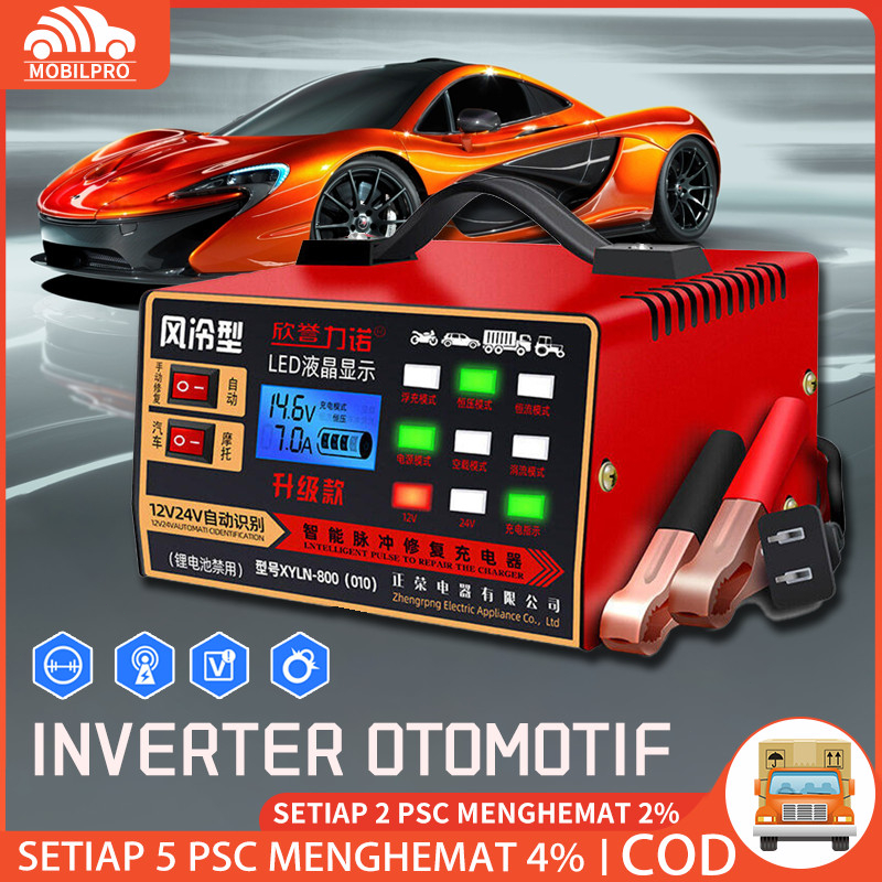 Jual Charger Aki Portable 12V24V 800A Motor Mobil Smart Battery Charger