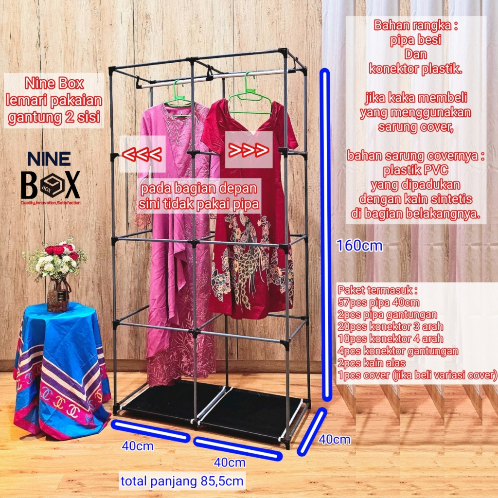 Jual NINE BOX RAK GANTUNG GAMIS/LEMARI PAKAIAN GANTUNG/LEMARI GANTUNG ...