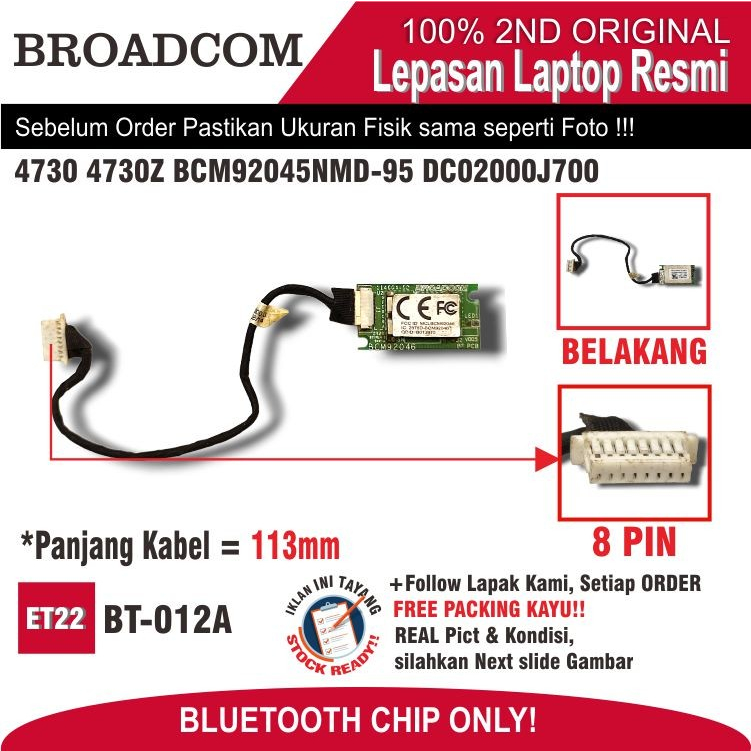 Jual ET22 BT012 Internal Bluetooth Card Bluetooth Chip Laptop Notebook Netbook ACER 4730 4730Z
