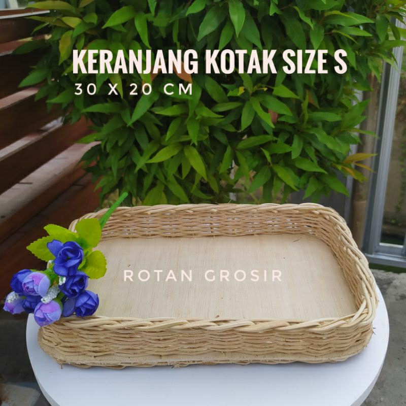 Jual Keranjang Rotan Kotak Size S (30 x 20 cm) | Shopee Indonesia