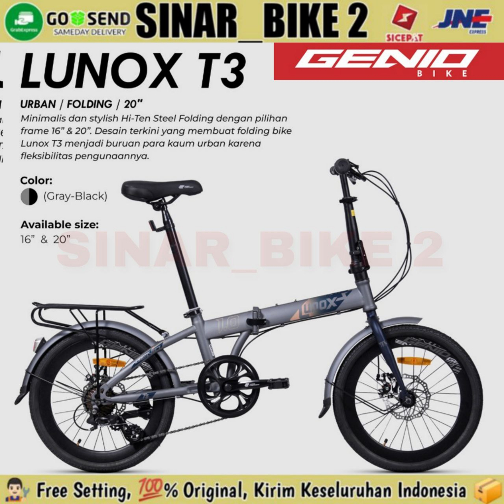 Jual Sepeda Lipat Genio Lunox Genio Lunox T Uk Inch New