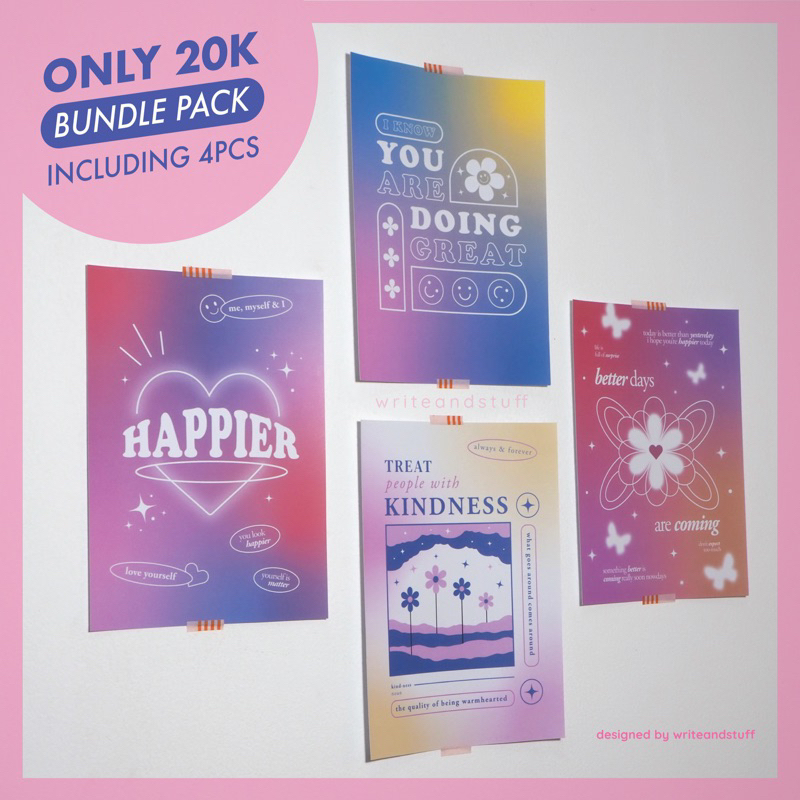 Jual Good Things Artprint 4pcs | Art print A5 | Shopee Indonesia