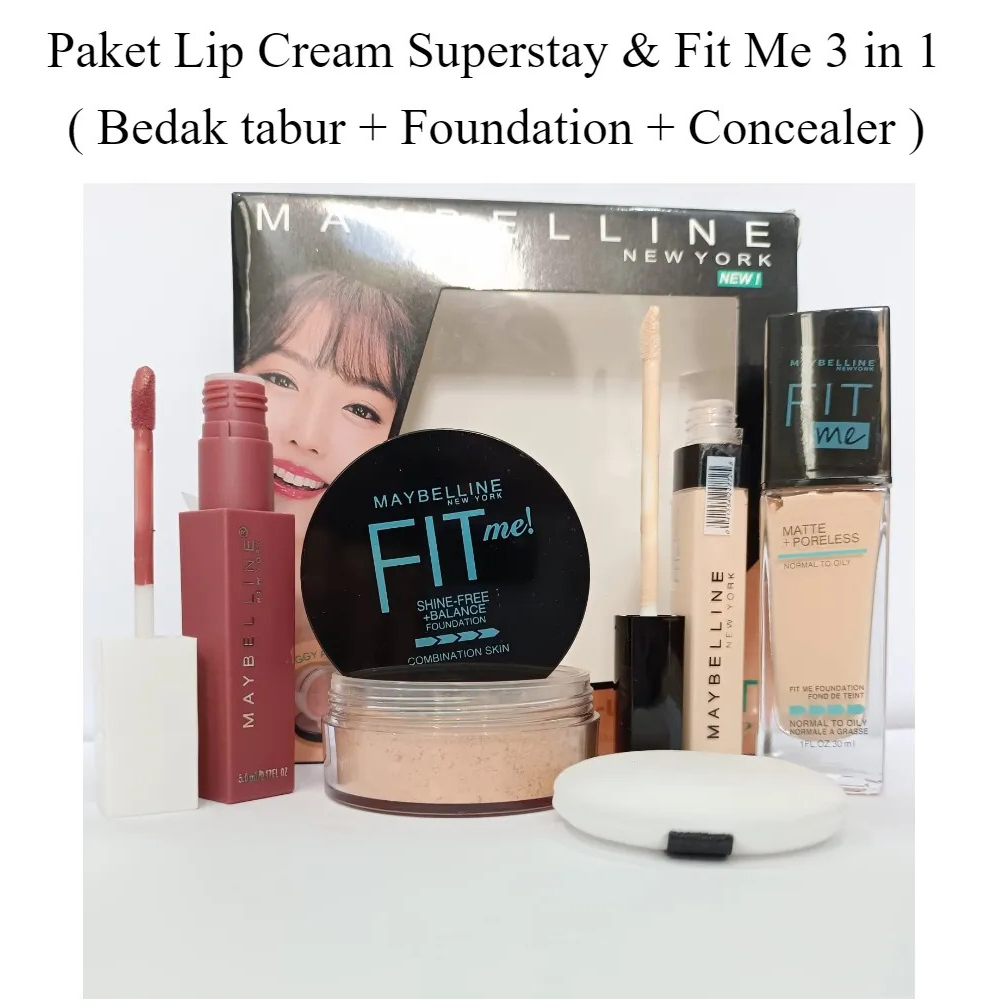 Jual Maybeline Fit Me 4 in1 / FIT ME MAYBELLINE 3IN1 BEDAK Tabur ...