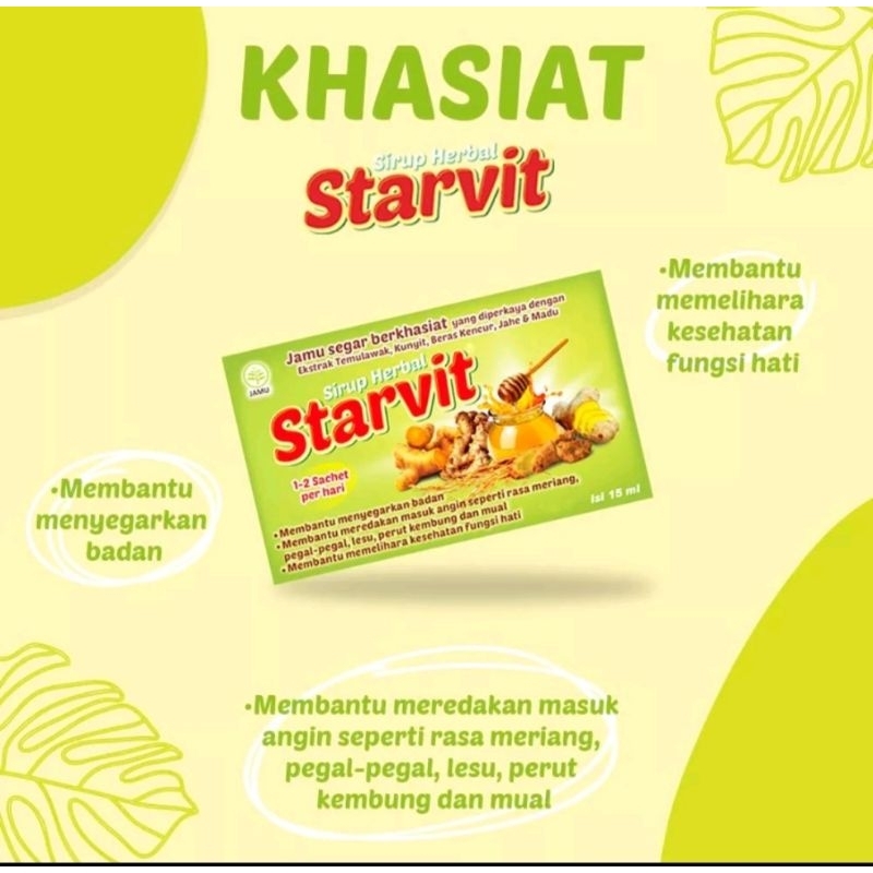 Jual STARVIT SIRUP HERBAL JAMU SEGAR BERKHASIAT / 10 SACHET | Shopee ...