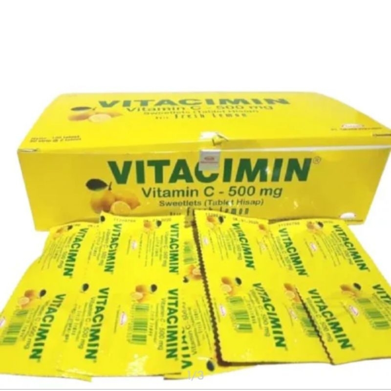 Jual Vitacimin Vitamin C 500 mg Rasa Fresh Lemon 5 strip 2 tablet