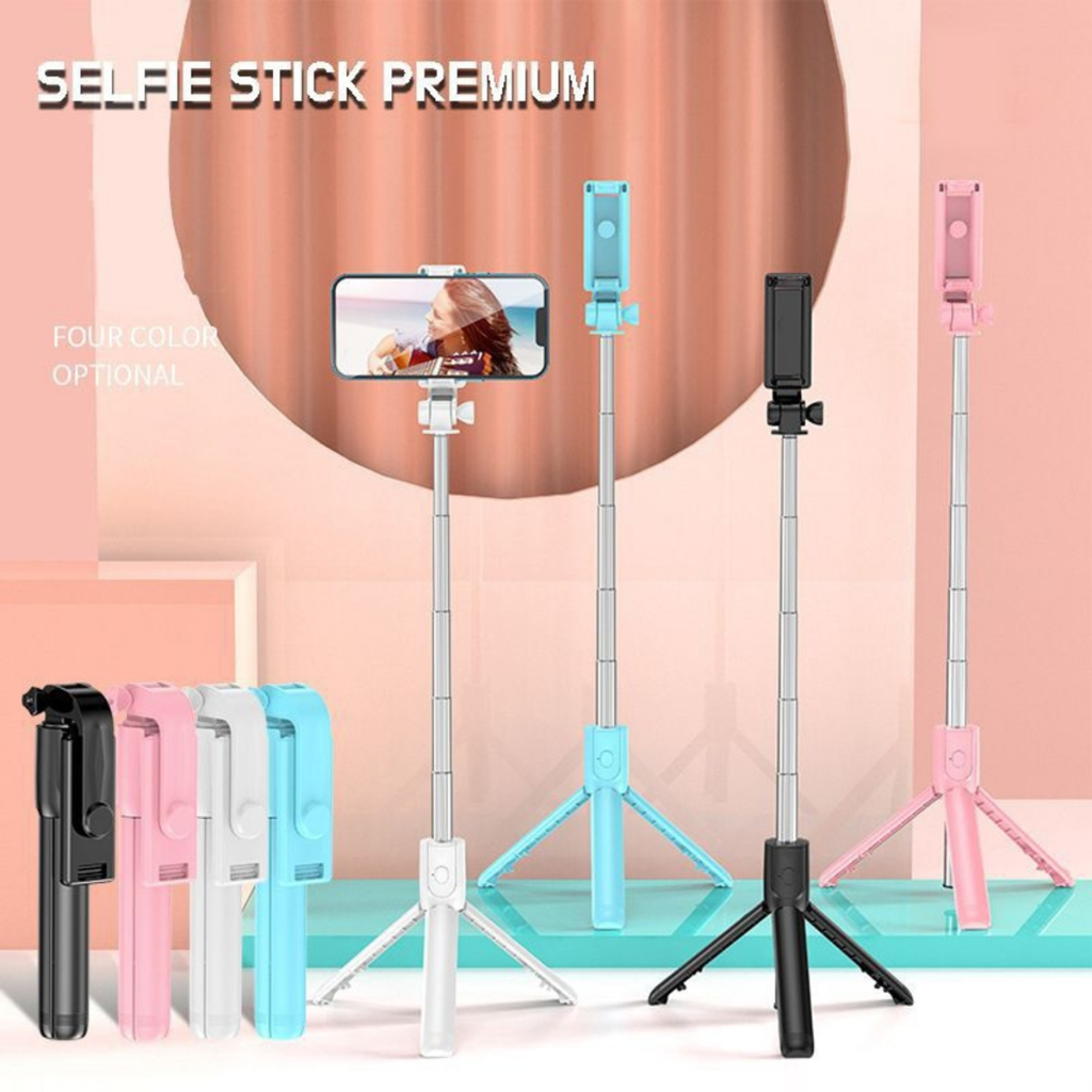 Jual Selfie Stick Tripod Tongsis Bluetooth R1 4in1 Stand Holder Hape