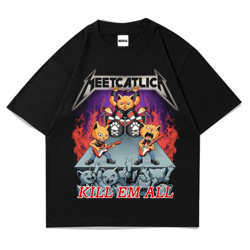 Jual KAOS BAJU METALLICA KILL EM ALL | T-SHIRT MEOWTALLICA BAND METAL ...