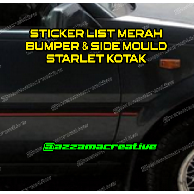 Jual Stiker List Merah Side Moulding dan Bumper Toyota Starlet | Shopee ...