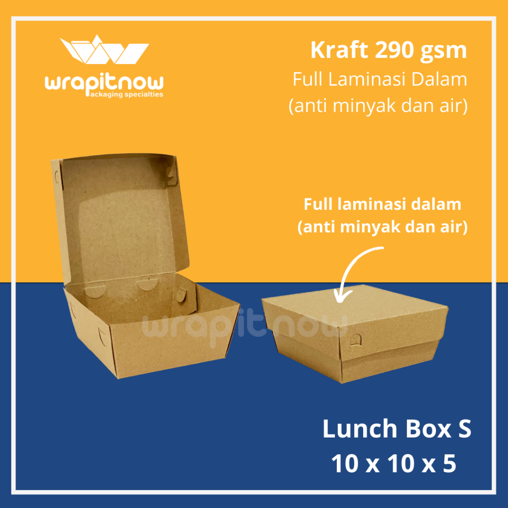 Jual Lunch Box S Lunch Box M Lunch Box L 10x10x5 Dus 16x9x5 Dus18x10x5