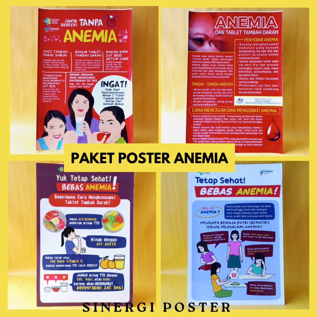 Jual Paket Poster | Paket Poster Anemia | Cegah Anemia | Hidup sehat ...