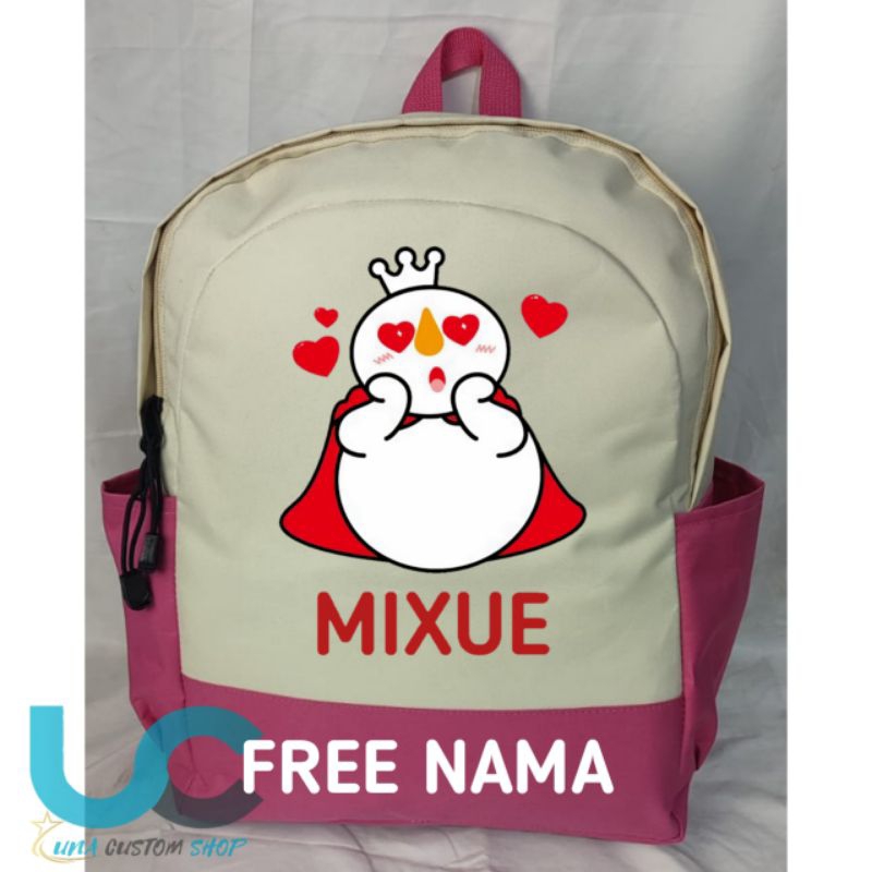 Jual Tas Anak Mixue | Tas Sekolah Custom Mixue | Ransel Anak | Tas ...