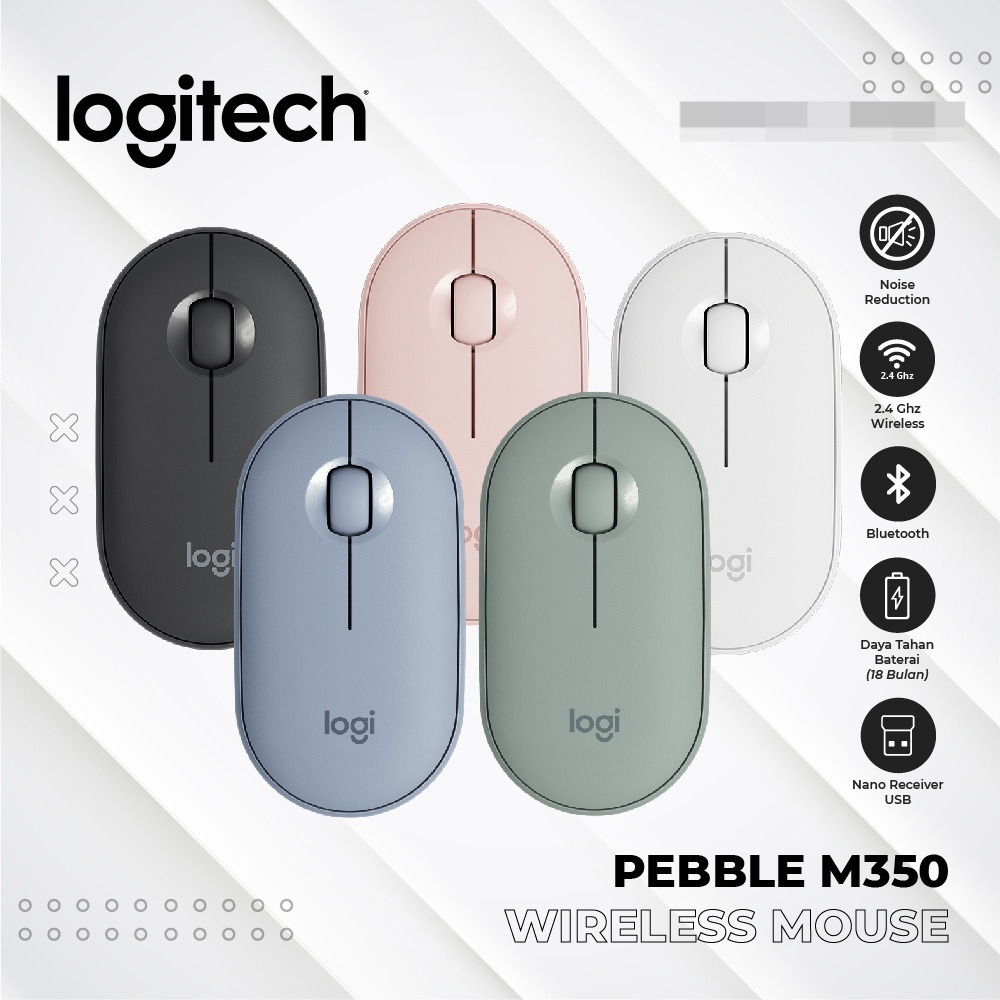 Jual LOGITECH M350 MOUSE Wireless Usb Pebble Click Silent | Shopee ...