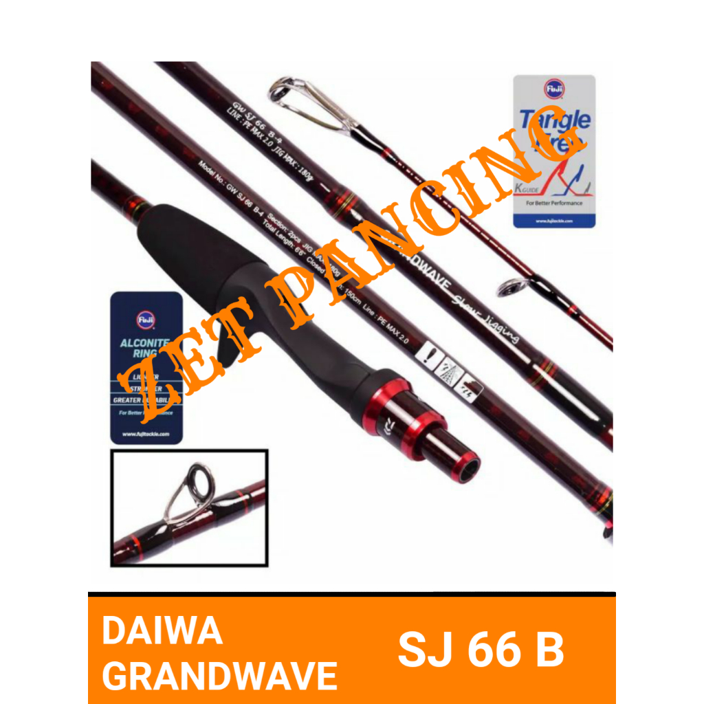 Jual DAIWA GRANDWAVE SJ66B joran overhead spinning rod slow