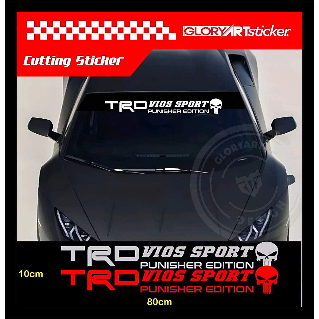 Jual stiker vios sticker vios stiker mobil toyota trd vios sport kaca ...