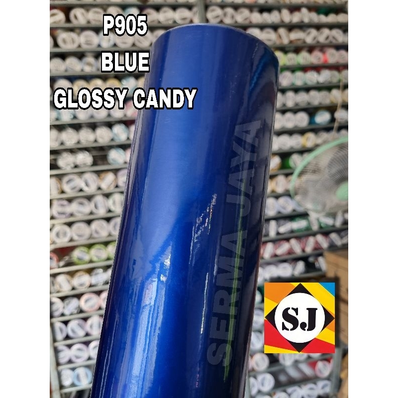 Jual Sticker Stiker Skotlet Glossy Candy Blue Biru Harga Per 1 Roll L