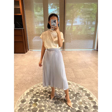 HNGK Signature Midi Skirt Rok Plisket Payung Mayung Midi Tanggung 7 8 Pleated Premium Wanita R04