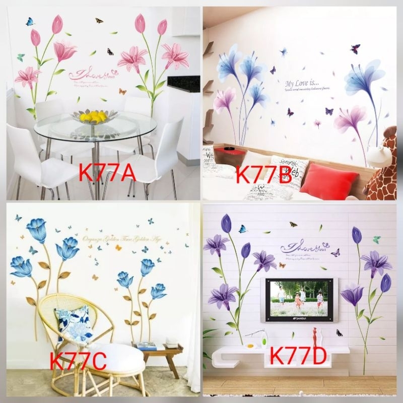 Jual Wallsticker motif bunga besar stiker dinding rumah | Shopee Indonesia