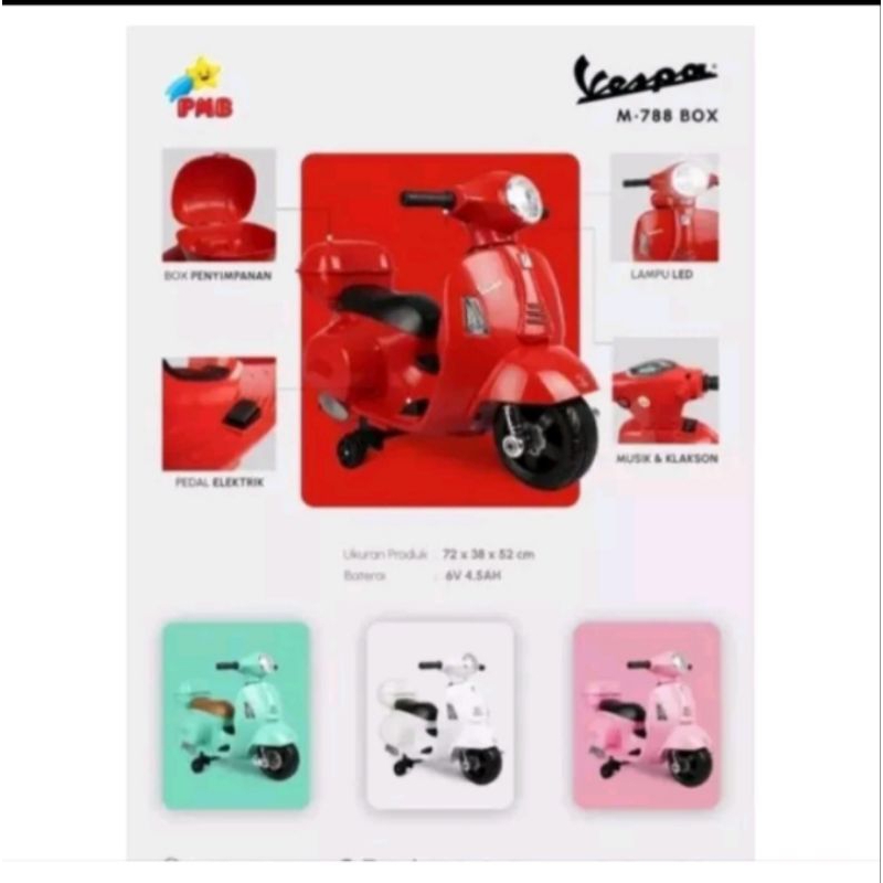 Jual Mainan Anak Motor Aki PMB Vespa M288/M788/Scoopy 611/Nmax M588/PCX ...