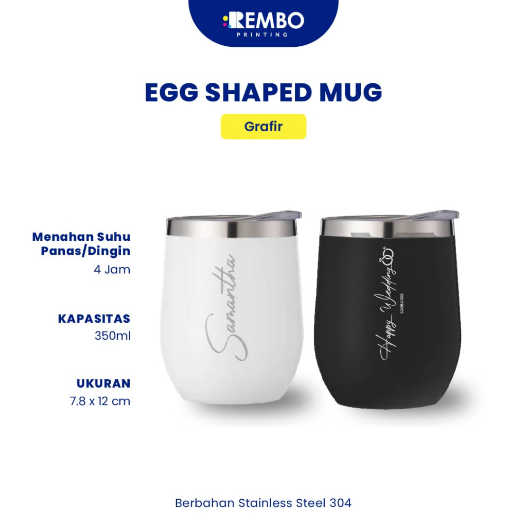 Jual Custom Mug Egg Shaped Gelas Kopi Gelas Kopi Cangkir Teh Tahan Panas Dingin Tumbler 4250