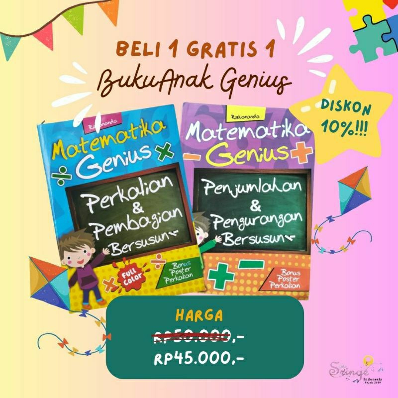 Jual BUKU MATEMATIKA GENIUS PAKET BUNDLING SUPER MURAH (Perkalian ...