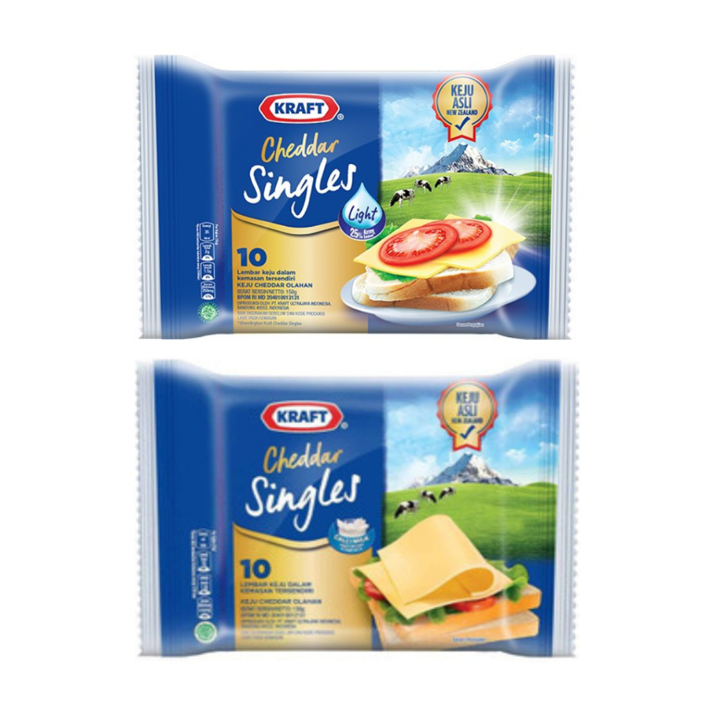 Jual Kraft Cheddar Singles Low Fat + Vitamin D / High Calcium + Vitamin