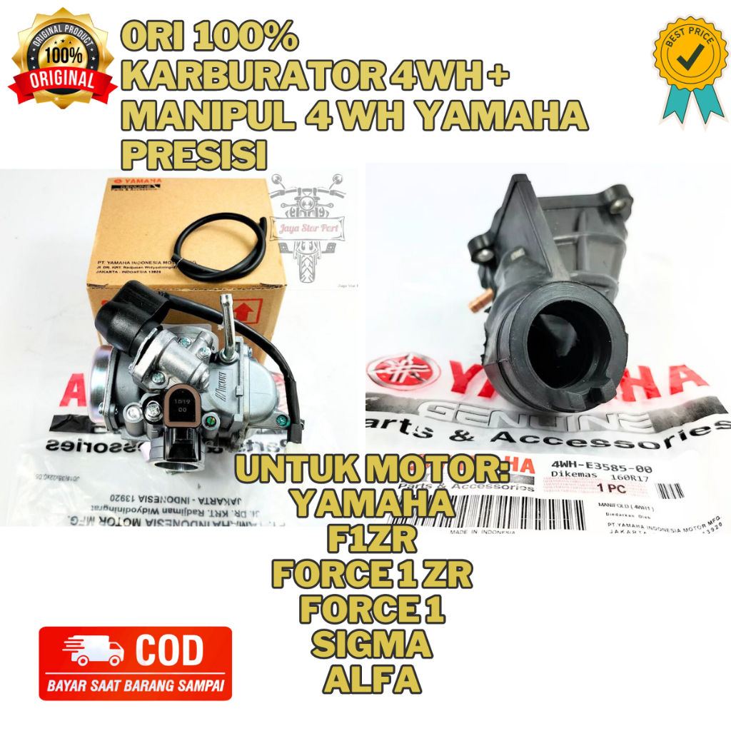 Jual ORI KARBURATOR YAMAHA KODE 4WH + MANIPUL 4WH ASLI ORI PRESISI ...