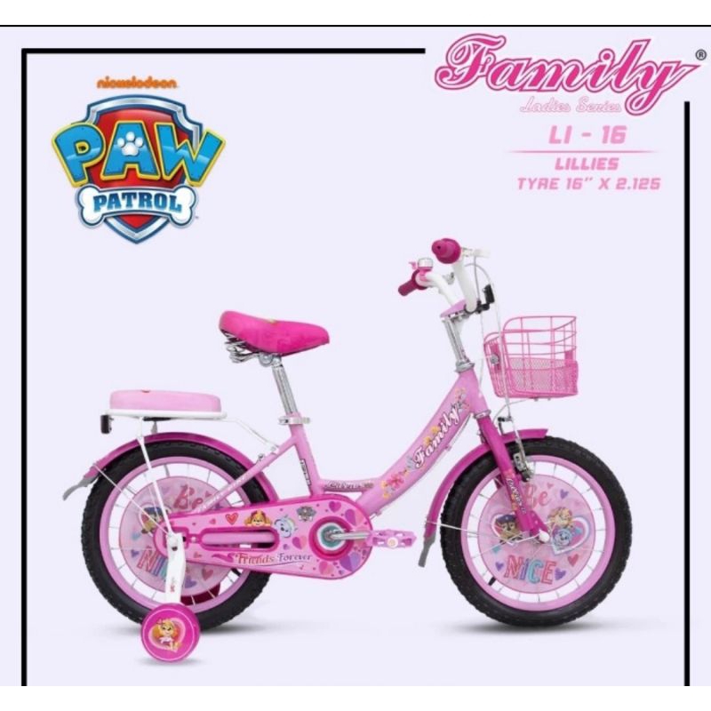 Jual SEPEDA ANAK PEREMPUAN 12 16 18 20 INCH FAMILY LILLIES PINK