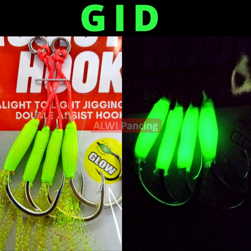 Jual ALWIX 2 SET Double Assist Hook GID Jigging Metal Jig 7gr 10gr 20gr ...