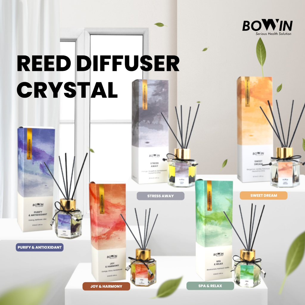 Bowin Reed Diffuser Crystal - Aromaterapi Pengharum Ruangan 100% Essential Oil