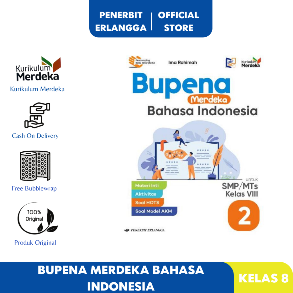 Jual BUPENA MERDEKA B. INDONESIA SMP/MTS KELAS 8 KURIKULUM MERDEKA ...