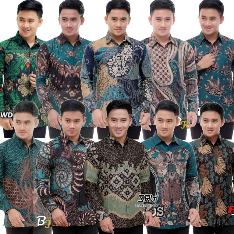 Jual Kemeja Batik Pria Motif Kawung Sage Green Baju Batik Hijau Series