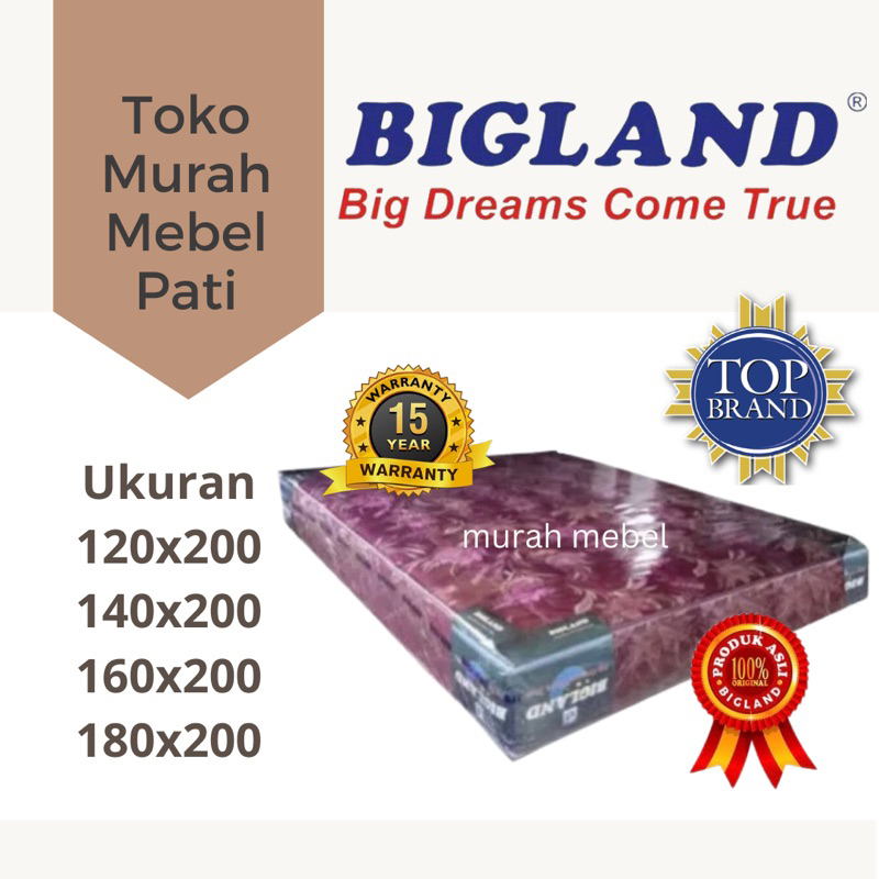 Jual BIGLAND SPRINGBED 120x200 , 140x200 , 160x200 , 180x200 khusus
