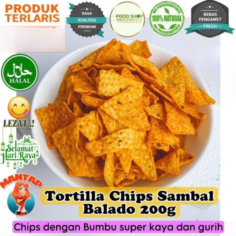 Jual Tortilla Chips Balado 200g makanan ringan murah snack murah