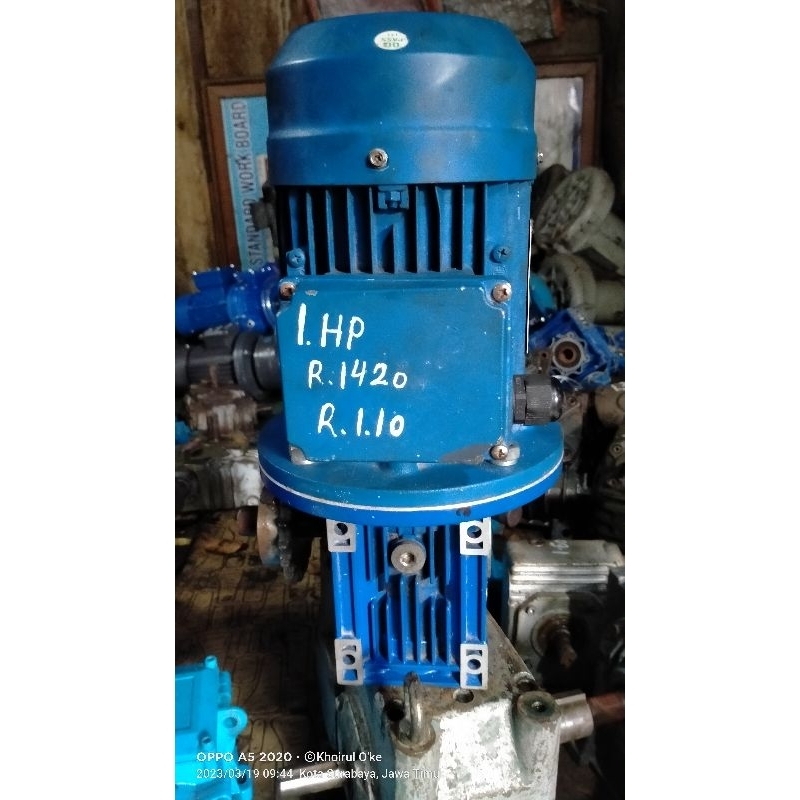 Jual Dinamo Motor Listrik Pabrik 3 Phase 1 HP Rpm Rendah 1420 Gear Box ...