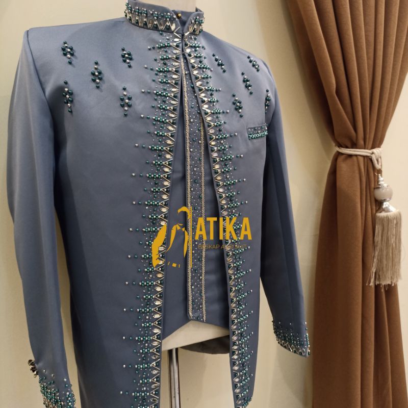 Jual beskap basofi pengantin denim semi woll murah | Shopee Indonesia