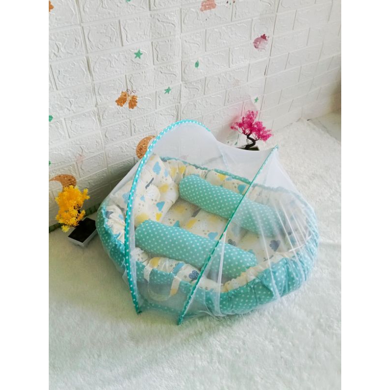 Jual Kasur Bayi Baby Nest Set Bantal Guling Lengkap Shopee Indonesia