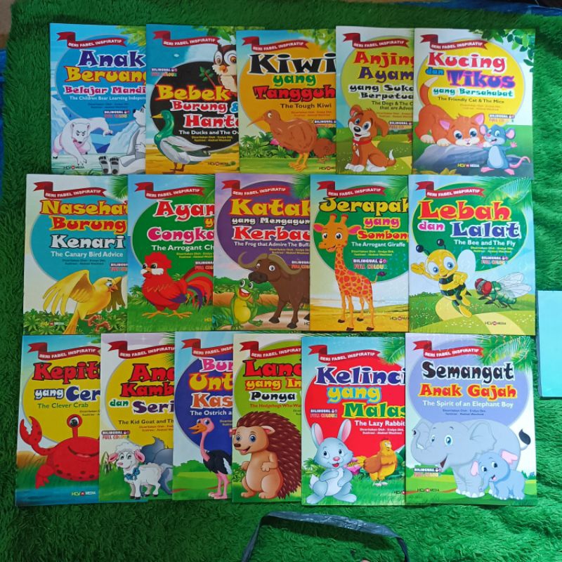 Jual BUKU FABEL CERITA ANAK DAN DONGENG BINATANG BILINGUAL UKURAN BESAR ...