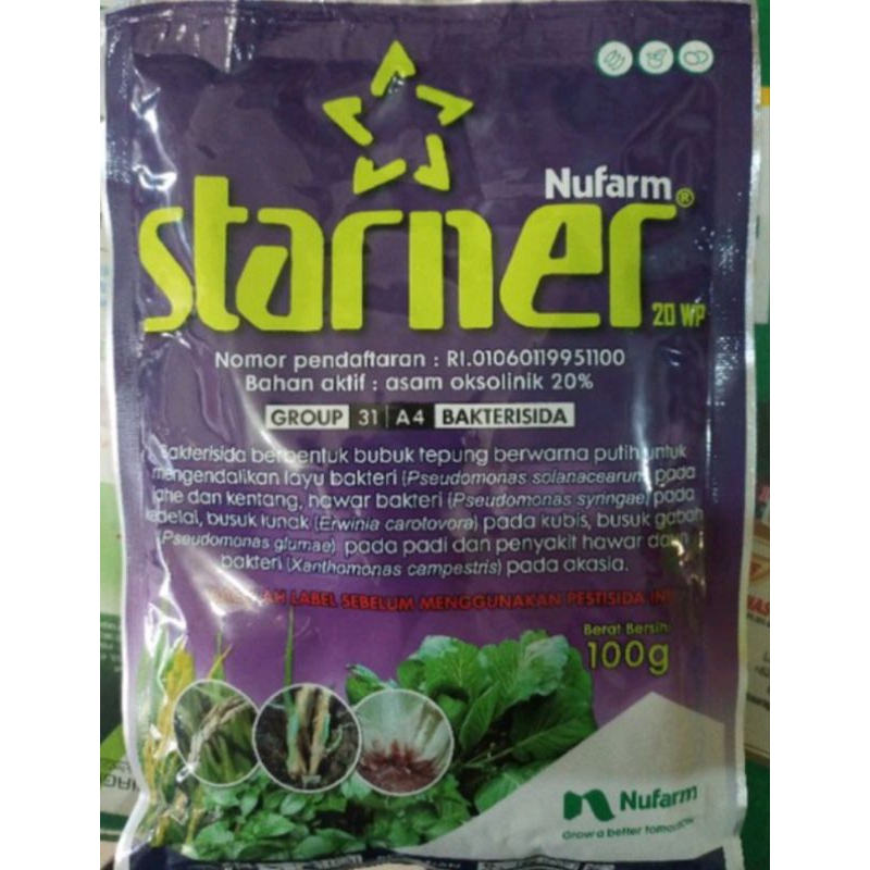 Jual Starner bakterisida 20 WP, 100 gram asli kemasan pabrik | Shopee ...