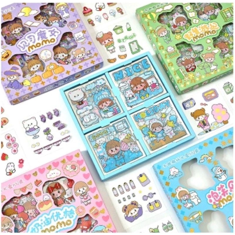 Jual STIKER MOMO WATERPROOF STICKER KOREA LUCU ISI 100 LEMBAR | Shopee ...