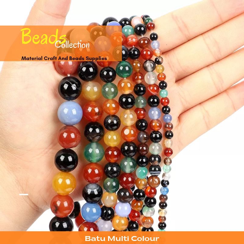 Jual Manik Batu mix Warna Chalcedony Kuarsa Multi Colour Alami 4-12mm ...