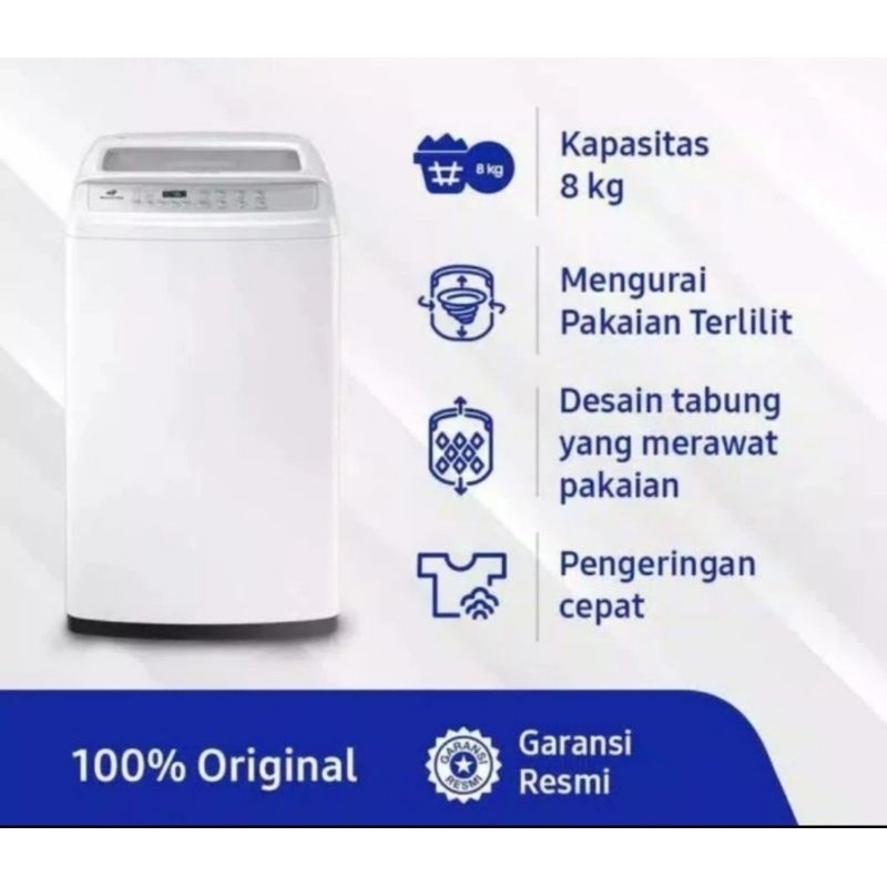 Jual MESIN CUCI 1 TABUNG SAMSUNG WA 80H4000 8kg TOP LOADING SAMSUNG 8KG ...