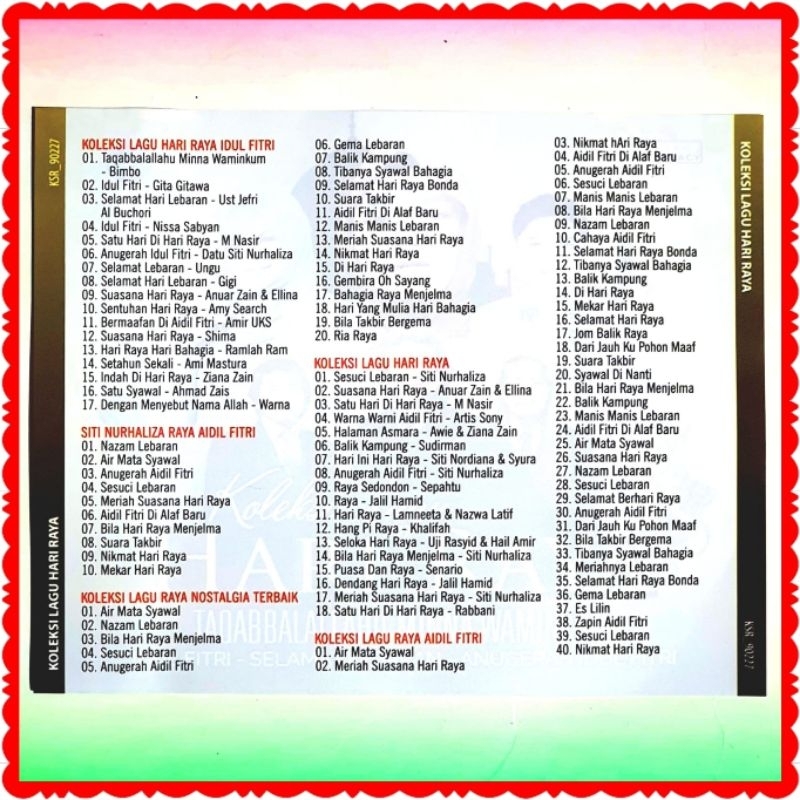 Jual KASET CD MP3 LAGU HARI RAYA IDUL FITRI-LAGU RELIGI TERBARU-KASET ...